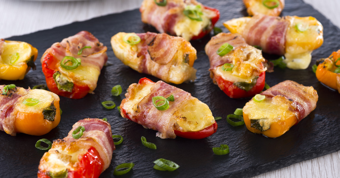 Baked baby peppers stuffed with cheddar, brie and bacon | Dairy Council, Northern Ireland